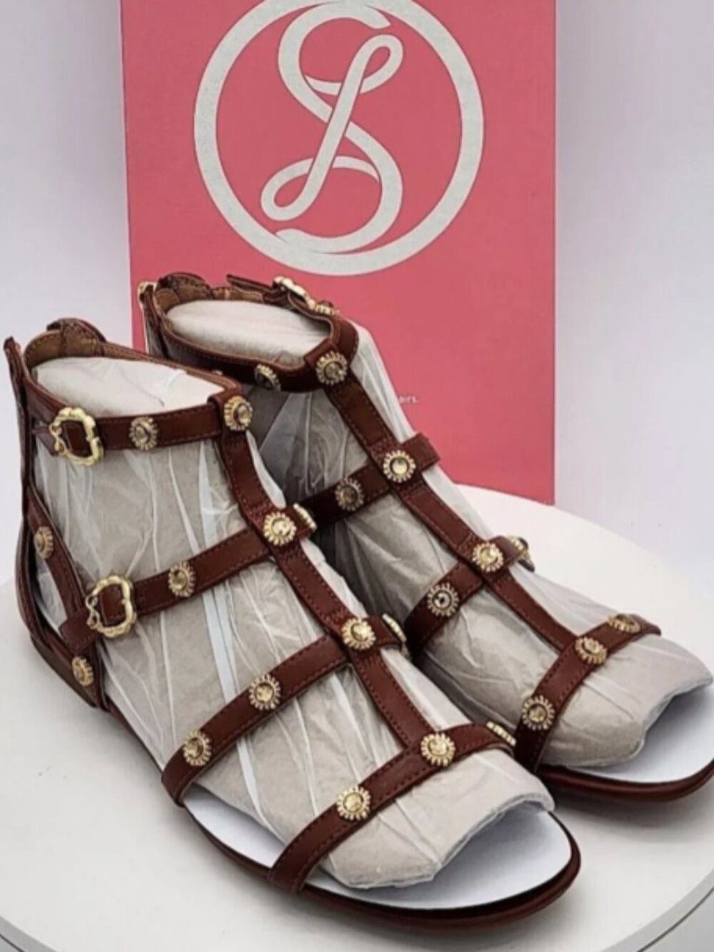 Sam and Libby Whiskey Color Rhonda Gladiator Sandals Sz 7.5 Womens